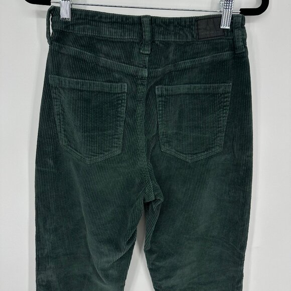American Eagle Corduroy Mom Straight Pants 2L 2 LONG High Rise Stretch Green - Picture 9 of 11